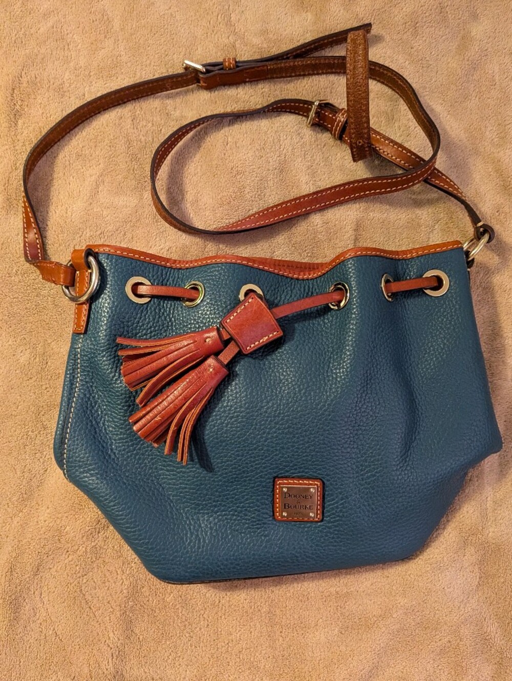 Dooney & Bourke Pebble Leather Kendall Drawstring Bucket Crossbody